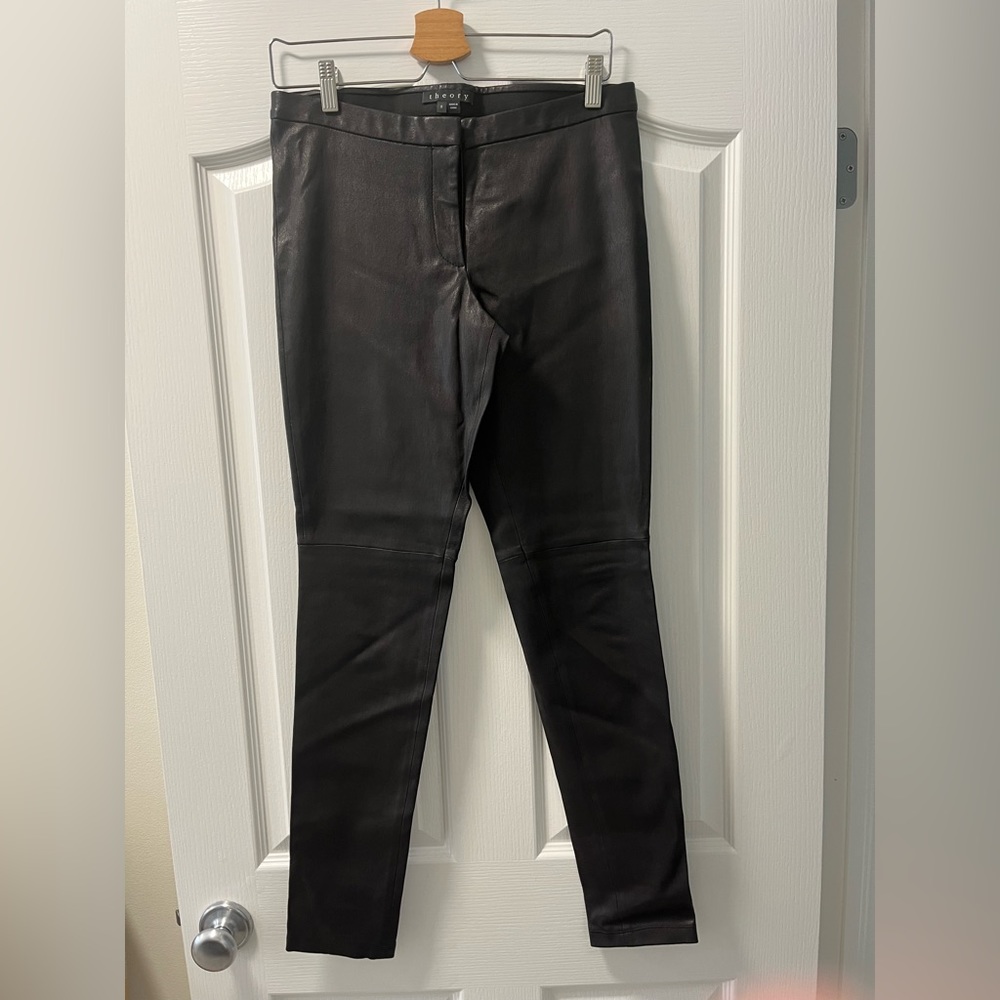 Theory Leather Leggings EUC